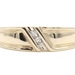 Men's Diagonal 0.03 Ctw Round Diamond 3-Stone 10KT Yellow Gold Wedding Band Ring