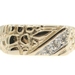 Men's Diagonal 0.04 Ctw Round Diamond 10KT Yellow Gold Nugget Statement Ring 4g