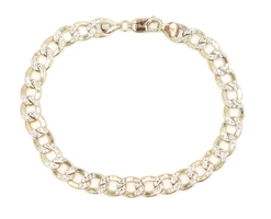 Diamond-Cut 10KT Yellow Gold Classic Hollow Curb Link Chain Bracelet 9" GS 8.84g