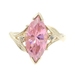 Women's 4.75 Ct Pink Marquise CZ & Round Diamond 10KT Gold Leaf Motif Ring 3.5g