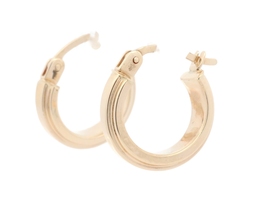 Women's Small 14KT Yellow Gold 13.5mm Classic Estate Hoop Earrings - 1.00g