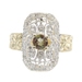 Women's 0.45 Ct Round Andalusite & Diamond Cluster 14KT Gold Floral Band Ring