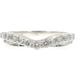 Women's V-Style 0.40 Ctw Round Diamond 14KT White Gold Wedding Band Ring NDI