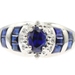 1.40 Ctw Oval & Princess Cut Lab-Grown Sapphire 10KT White Gold Ring w/ Diamonds