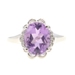 Estate 10KT White Gold 1.94 ctw Oval Purple Amethyst and Diamond Women's Ring 