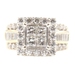 Estate 3.25 ctw Princess Round & Baguette 14KT Yellow Gold Halo Engagement Ring