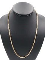 High Shine 14KT Yellow Gold 3.3mm Heavy Classic Rope Chain Necklace 21.5" 18.36g