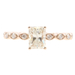 1.95 ctw Emerald & Round Natural Diamond Eternity Band Solitaire Engagement Ring