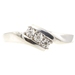 0.03 ctw Round Diamond 10KT White Gold Diagonal Women's Estate Ring 1.54g 