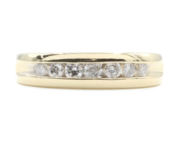 0.50 ctw Round Diamond 5.5mm Wide 10KT Yellow Gold Men's Channel Band Ring 7.1g