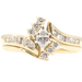 Women's 0.46 Ctw Marquise & Round Diamond Bypass 14KT Gold ODI Wedding Set 4.6g