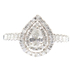 1.22 Ctw Pear & Round Cut Diamond 14KT White Gold Double Halo Engagement Ring 4g