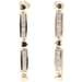 0.22 Ctw Round & Baguette Diamond 10KT Gold Heart & Channel Dangle Earrings 1.3"