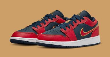 Nike Air Jordan 1 Low Armory Navy Sport Red (GS) Size 7Y
