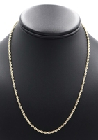 Classic 14KT Yellow Gold 2.5mm Wide Rope Chain Necklace 18.5" - 6.75 Grams