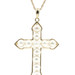 Religious 14KT Yellow Gold Cultured Pearl 1.4" Cross Pendant on 14KT Chain 18"