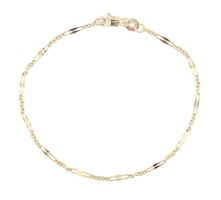 Women's Fancy 14KT Yellow Gold 2.2mm Fancy Link 7" Bracelet by Aurafin - 1.11g