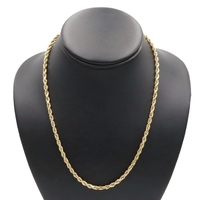 Classic Heavy 14KT Yellow Gold 4mm Wide High Shine Rope Chain 19" Necklace 24.3g