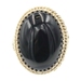 Women's 12.65 Ct Oval Cabochon Black Onyx 10KT Gold Filigree Cocktail Ring MGRB