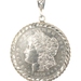 1879 United States US Morgan One Dollar Coin in 925 Silver Diamond-Cut Pendant