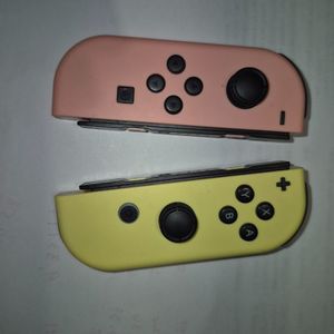 NINTENDO JOYCONS PASTEL YELLOW/PINK REPLACEMENT