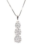 0.55 ctw Lab Grown Diamond Cluster Journey Pendant 18" 14KT White Gold Necklace