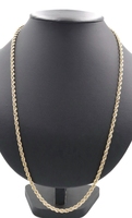 Classic 10KT Yellow Gold 4.5mm Wide High Shine Rope Chain Necklace 29" - 10.11g