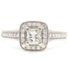 Women's 0.80 Ctw Princess & Round Diamond 14KT White Gold Square Halo Ring 4.68g