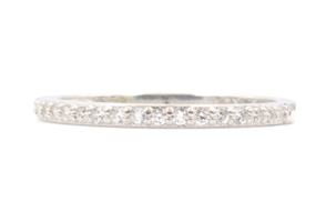 Women's Estate Sterling Silver 925 Round Cubic Zirconia CZ Anniversary Band Ring