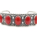Carolyn Pollack 24.50 Ctw Oval Red Coral Sterling Silver Floral Cuff Bracelet 7"