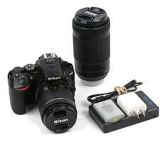 Nikon D5600 DSL Digital Camera with Telephoto Lens 2 Batteries