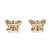 Petite Detailed 14KT Yellow Gold High Shine 6mm Butterfly Stud Earrings - 0.14g 