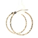 Women's 10KT Yellow Gold Diamond Cut Textured 23.4mm Round Hoop Earrings 0.7g