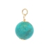 Estate 14KT Yellow Gold 17.5mm Charm with 10.8mm Blue Turquoise Bead Pendant