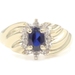 Women's 0.50 Ct Oval Lab-Created Sapphire & Diamond Halo 10KT Gold Ring THL 3.1g