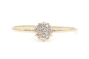 Women's Dainty 0.04 Ctw Single Cut Diamond 10KT Yellow Gold Flower Cluster Ring