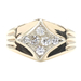 Men's 10KT Yellow Gold 0.68 ctw Round Diamond Star Cluster 13.5mm Signet Ring