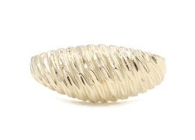 Women's Diamond-Cut Crescent Dome 14KT Yellow Gold 7.6mm Estate Ring by MA 2.3g