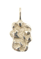 High Shine 14KT Yellow Gold 20.2mm Small Retro-Style Nugget Necklace Pendant 3g