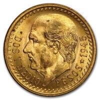 1945 Dos Y Medio Pesos Gold Coin