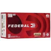 Federal Champion Training Brass 9mm 115-Grain 50-Rounds FMJ