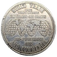 1974 World Trade and Commerce 1 OZ Silver Round