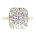 Effy 1.0 Ctw Round & Baguette Diamond Square Halo 14KT Gold Engagement Ring 4.1g
