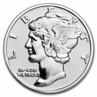 Mercury Dime 1 OZ Silver Round