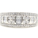 Women's 0.97 Ctw Baguette & Round Diamond 10KT White Gold Cluster Ring 3.62g