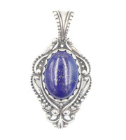 Carolyn Pollack 19.5 ctw Lapis Lazuli Oval Cabochon 925 Sterling Silver Pendant 