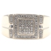 Men's 0.42 Ctw Round Single Cut Diamond 10KT Yellow Gold Square Cluster Ring CM