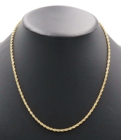 Classic 10KT Yellow Gold 2.8mm Wide High Shine Rope Chain Necklace 20" - 10.15g