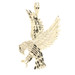 14KT Yellow Gold 1.3" High Shine Diamond Cut Soaring Eagle Necklace Pendant 2.1g