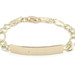 Classic 10KT Yellow Gold 6.5mm Blank ID Bar Figaro Chain Bracelet 5 3/4" - 4.1g